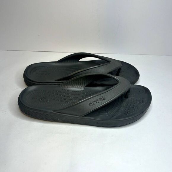 Crocs Gray Flip Flop Sandals Comfy Durable Unisex - Picture 3 of 10
